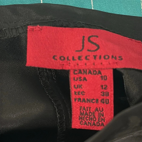 Vintage Black JS Collection Y2K Midi Skirt with Lace Trim Wedding Guest Size 10 - Picture 5 of 7